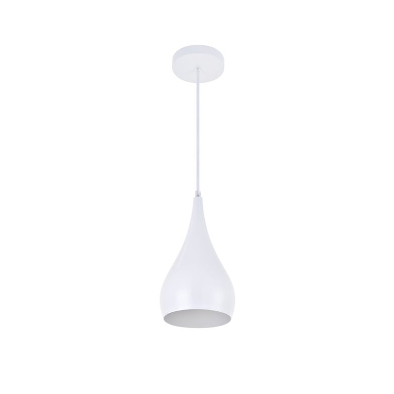 Living District Nora 1-Light Modern Aluminum Pendant in White