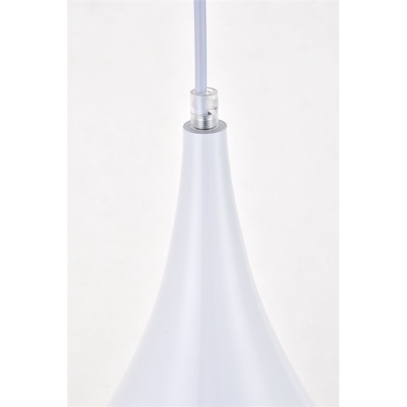 Living District Nora 1-Light Modern Aluminum Pendant in White