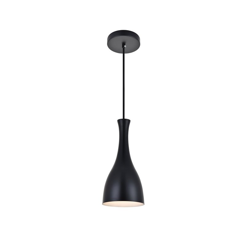 Living District Aiken 1-Light Modern Aluminum Pendant in Black