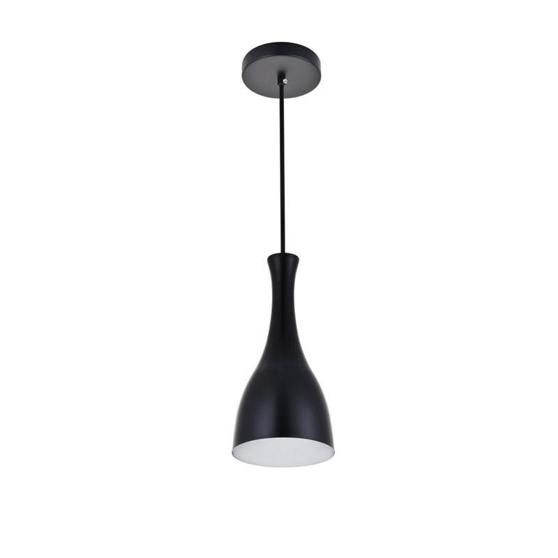Living District Aiken 1-Light Modern Aluminum Pendant in Black