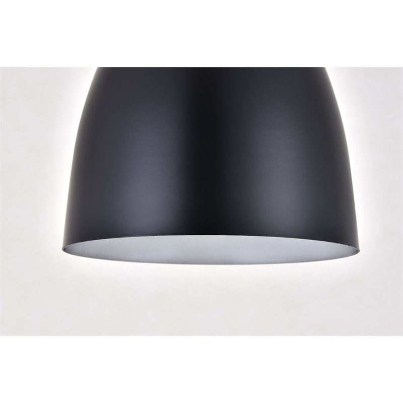 Living District Aiken 1-Light Modern Aluminum Pendant in Black