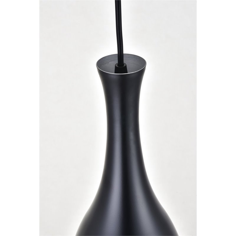 Living District Aiken 1-Light Modern Aluminum Pendant in Black