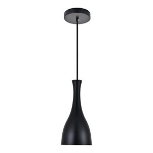 Living District Aiken 1-Light Modern Aluminum Pendant in Black