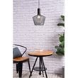 Living District Ronnie 1-Light Modern Metal Pendant in Black Finish