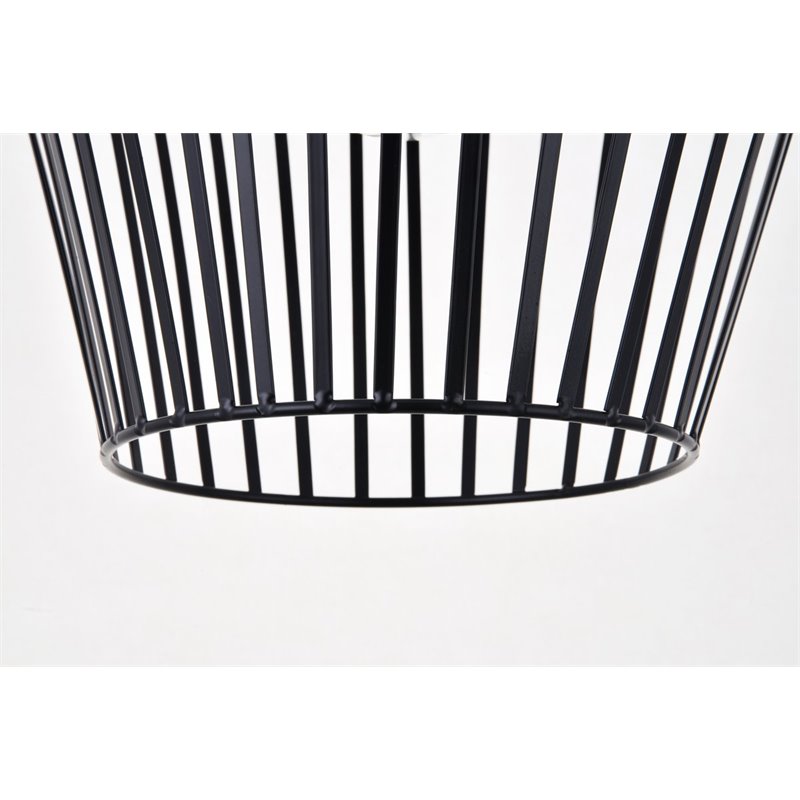 Living District Ronnie 1-Light Modern Metal Pendant in Black Finish