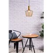Living District Ronnie 1-Light Modern Metal Pendant in Brass