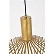 Living District Ronnie 1-Light Modern Metal Pendant in Brass