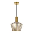 Living District Ronnie 1-Light Modern Metal Pendant in Brass