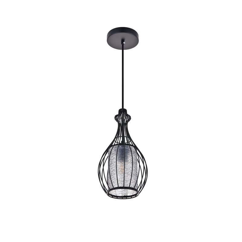 Living District Miya 1-Light Modern Metal Pendant in Black Finish