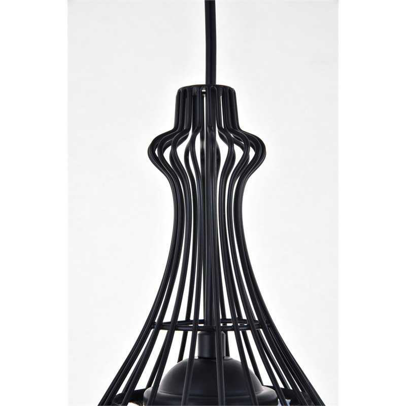 Living District Miya 1-Light Modern Metal Pendant in Black Finish