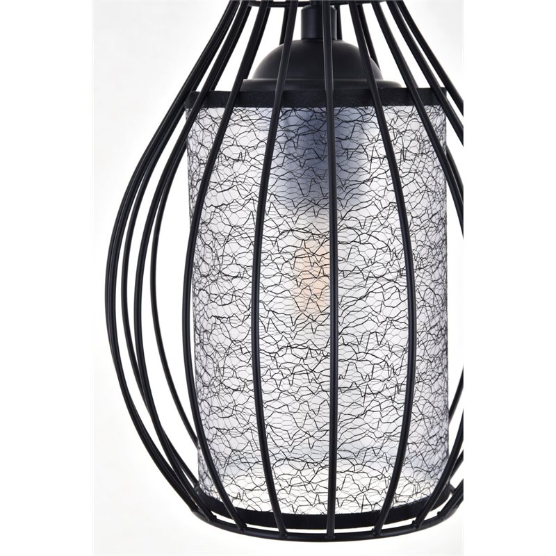 Living District Miya 1-Light Modern Metal Pendant in Black Finish