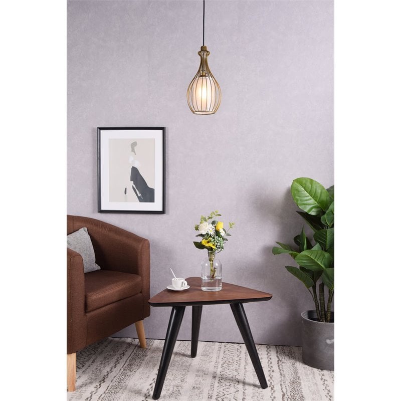 Living District Miya 1-Light Modern Metal Pendant in Brass Finish