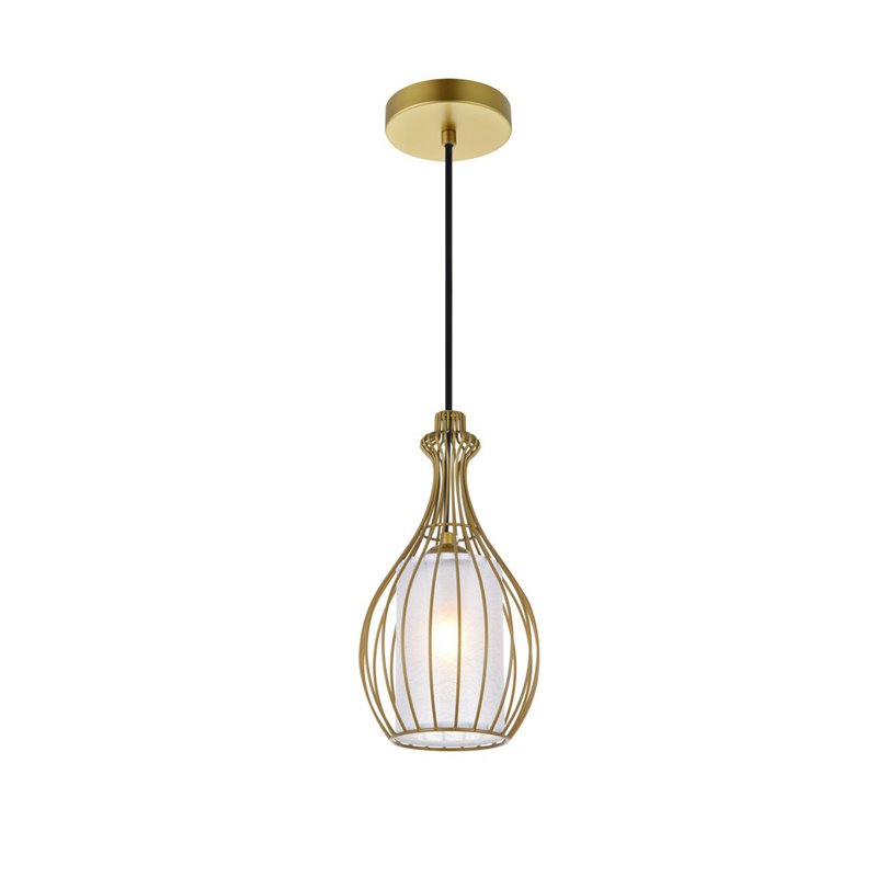 Living District Miya 1-Light Modern Metal Pendant in Brass Finish