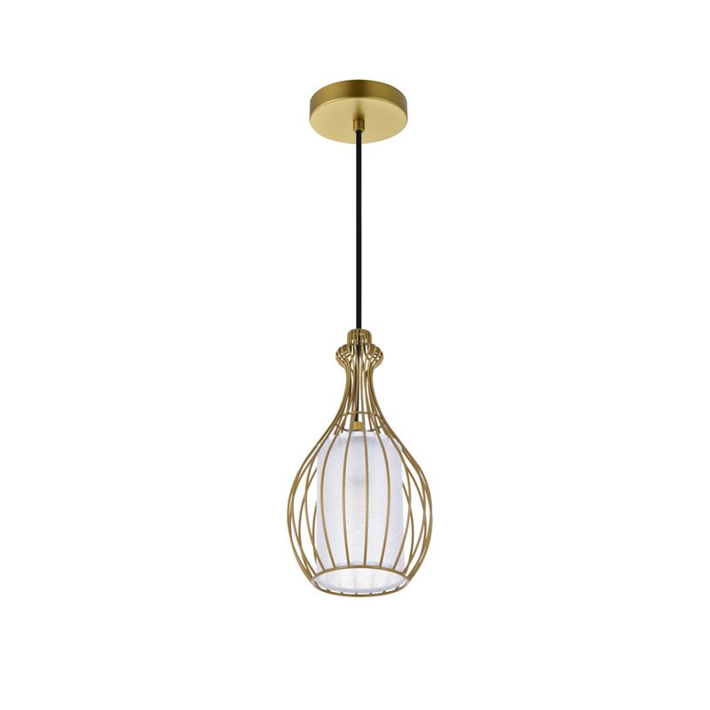 Living District Miya 1-Light Modern Metal Pendant in Brass Finish