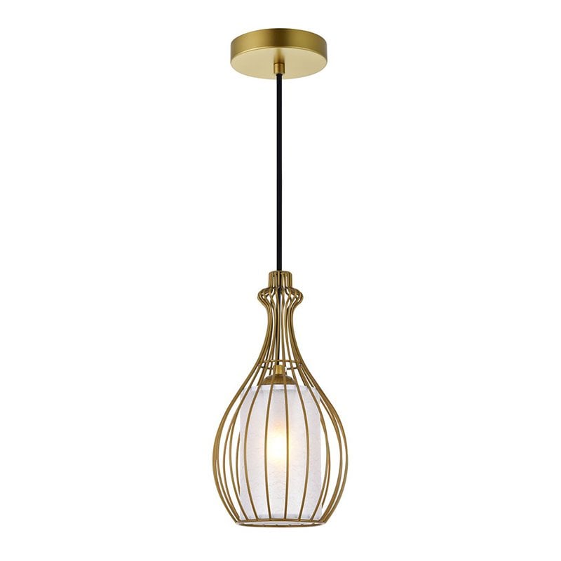 Living District Miya 1-Light Modern Metal Pendant in Brass Finish