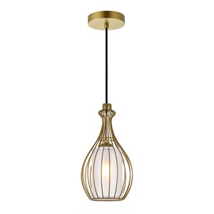 Living District Miya 1-Light Modern Metal Pendant in Brass Finish
