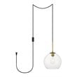 Living District Baxter 1-Light Mid-Century Metal Pendant in Brass Finish