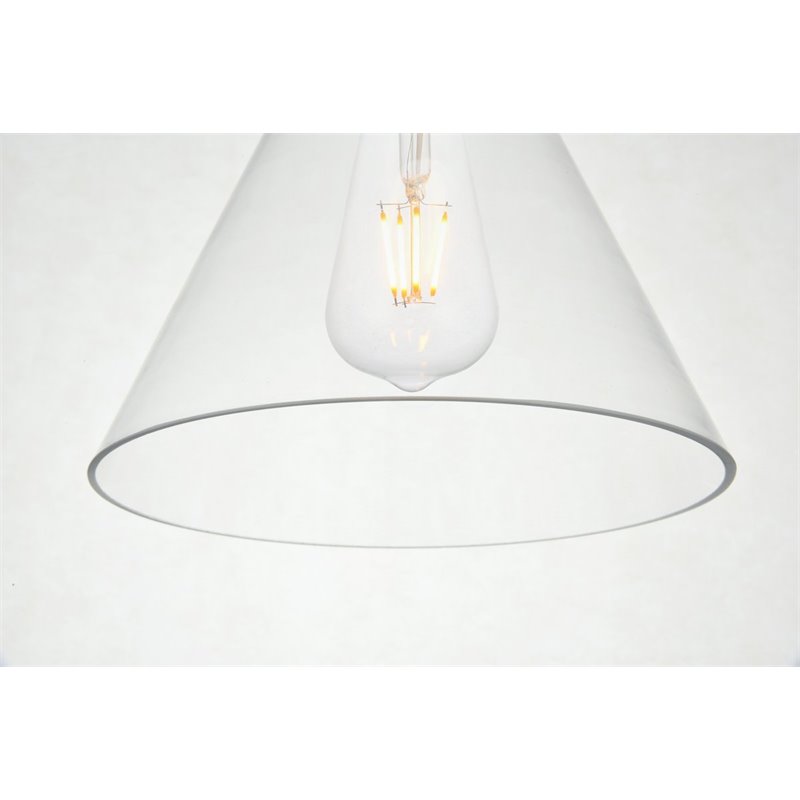 Living District Destry 1-Light Mid-Century Metal Pendant - Black Finish