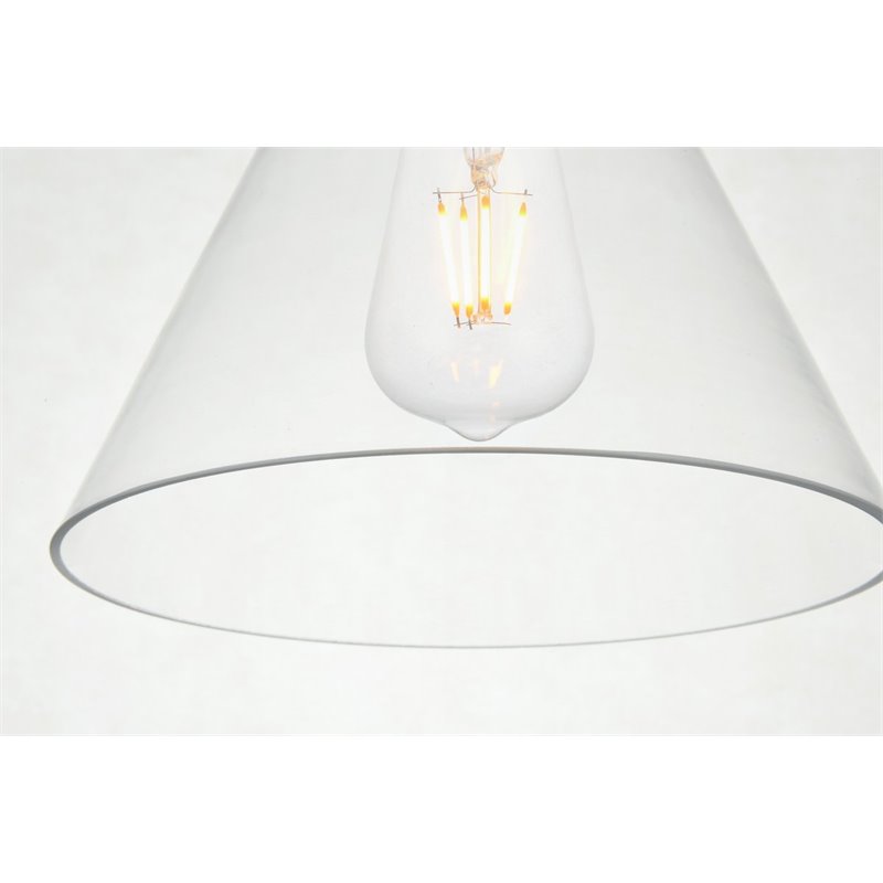 Living District Destry 1-Light Mid-Century Metal Pendant in Brass