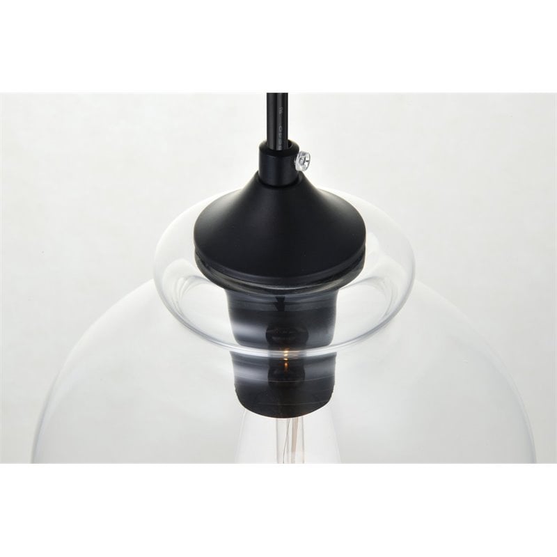 Living District Destry 1-Light Mid-Century Metal Pendant in Black
