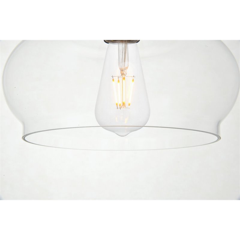 Living District Destry 1-Light Mid-Century Metal Pendant in Black Finish