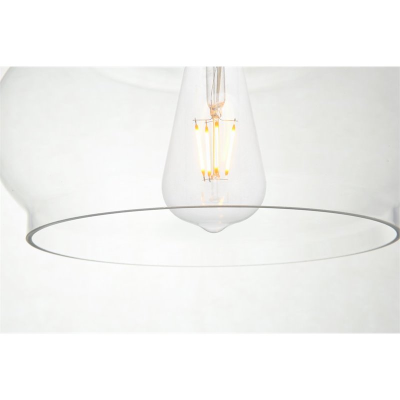 Living District Destry 1-Light Mid-Century Metal Pendant in Brass Finish