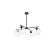 Living District Opus 4-Light Mid-Century Metal Pendant in Black and Clear