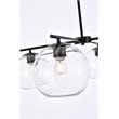 Living District Opus 4-Light Mid-Century Metal Pendant in Black and Clear