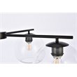 Living District Opus 4-Light Mid-Century Metal Pendant in Black and Clear