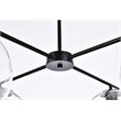 Living District Opus 4-Light Mid-Century Metal Pendant in Black and Clear