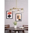 Living District Opus 4-Light Mid-Century Metal Pendant in Brass and Clear