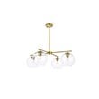 Living District Opus 4-Light Mid-Century Metal Pendant in Brass and Clear