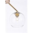 Living District Opus 4-Light Mid-Century Metal Pendant in Brass and Clear