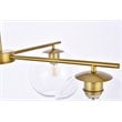 Living District Opus 4-Light Mid-Century Metal Pendant in Brass and Clear