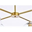 Living District Opus 4-Light Mid-Century Metal Pendant in Brass and Clear