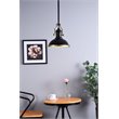 Living District Eamon 1-Light Modern Metal Pendant in Matte Black