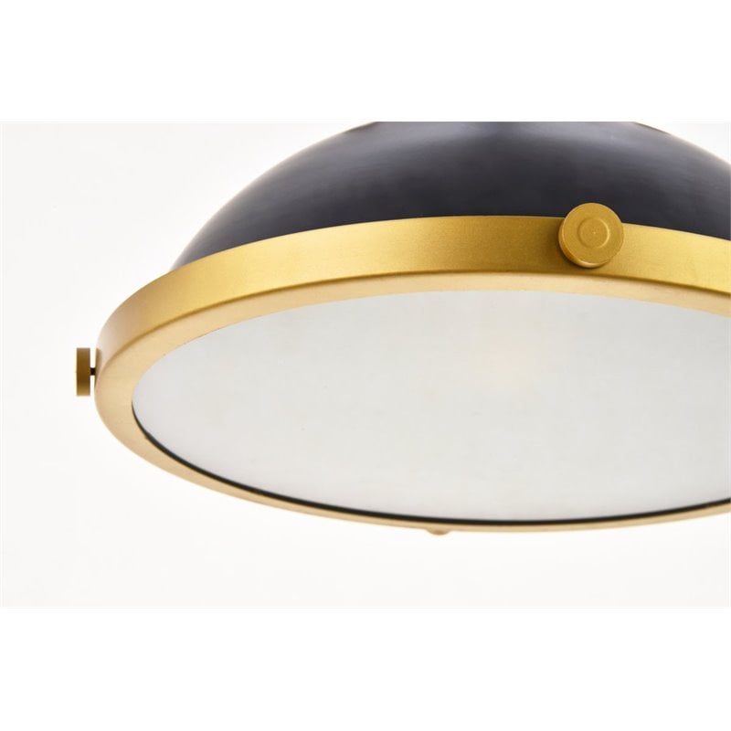 Living District Eamon 1-Light Modern Metal Pendant in Matte Black