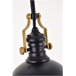 Living District Eamon 1-Light Modern Metal Pendant in Matte Black