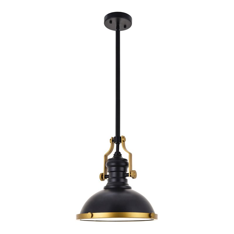 Living District Eamon 1-Light Modern Metal Pendant in Matte Black