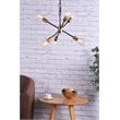 Living District Nolan 6-Light Modern Metal Pendant in Matte Black