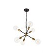 Living District Nolan 6-Light Modern Metal Pendant in Matte Black