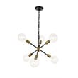 Living District Nolan 6-Light Modern Metal Pendant in Matte Black