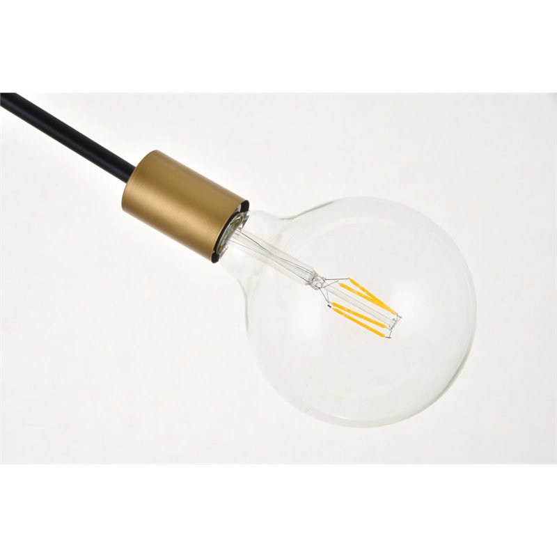 Living District Nolan 6-Light Modern Metal Pendant in Matte Black