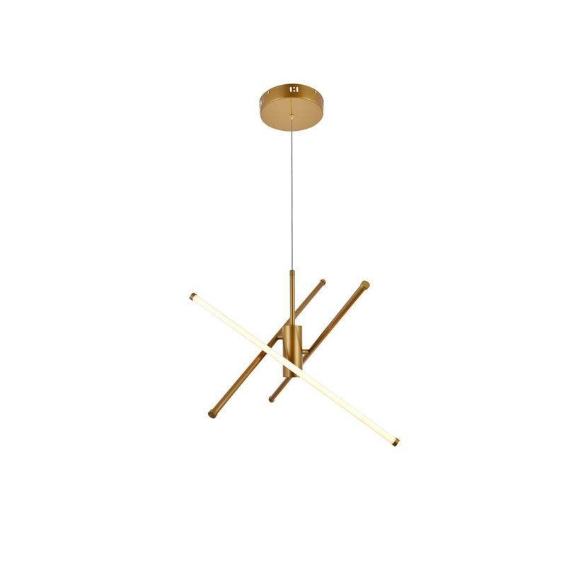 Living District Sonya 3-Light Modern Aluminum Pendant in Gold Finish
