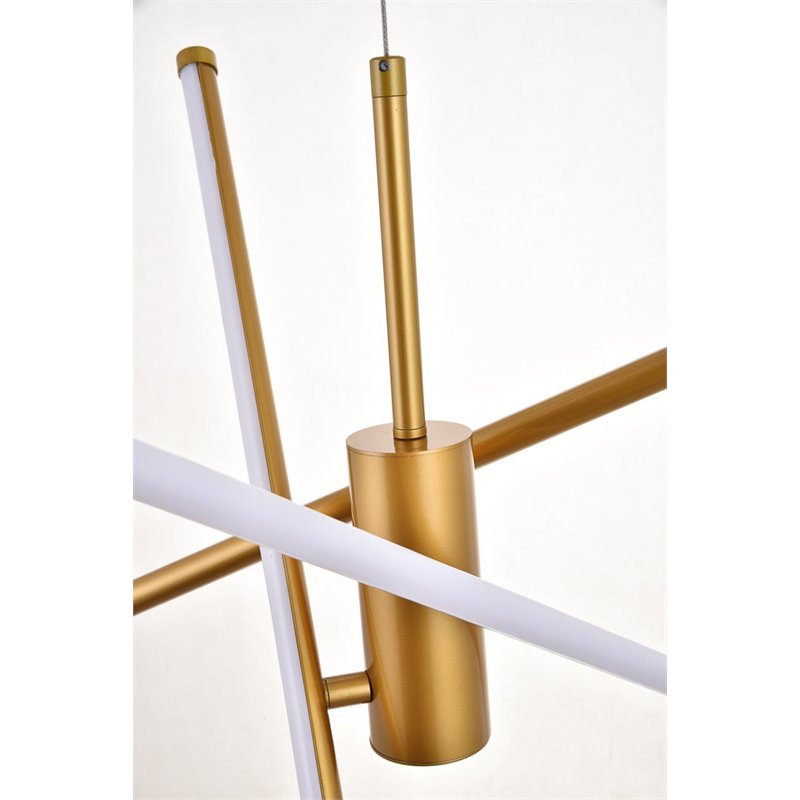 Living District Sonya 3-Light Modern Aluminum Pendant in Gold Finish