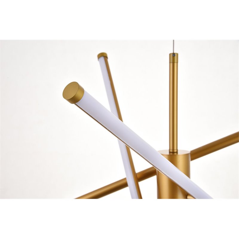 Living District Sonya 3-Light Modern Aluminum Pendant in Gold Finish