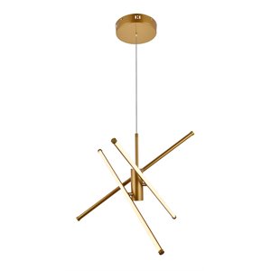 Living District Sonya 3-Light Modern Aluminum Pendant in Gold Finish