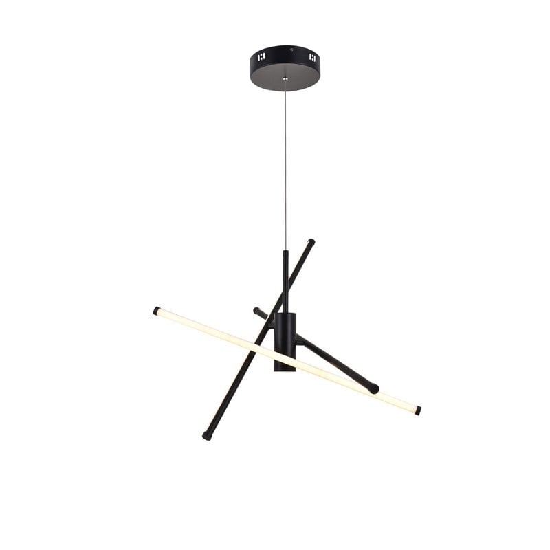 Living District Sonya 3-Light Modern Aluminum Pendant in Black Finish