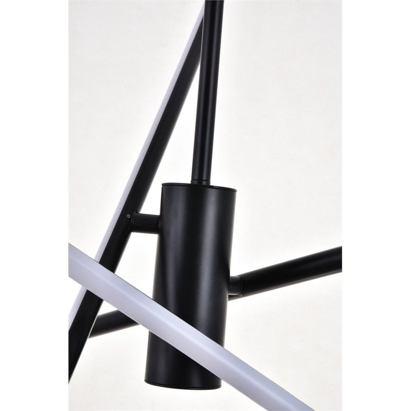 Living District Sonya 3-Light Modern Aluminum Pendant in Black Finish