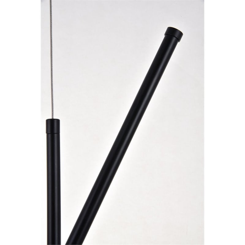 Living District Sonya 3-Light Modern Aluminum Pendant in Black Finish